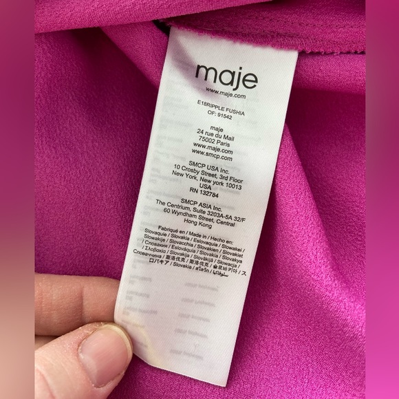 Maje Ripple Fuchsia wrap dress - Picture 15 of 15